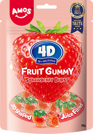 Amos 4D Fruit Gummy Strawberry 65g