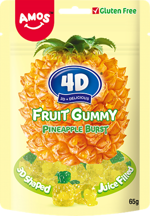 Amos 4D Fruit Gummy Pineapple 12x65g