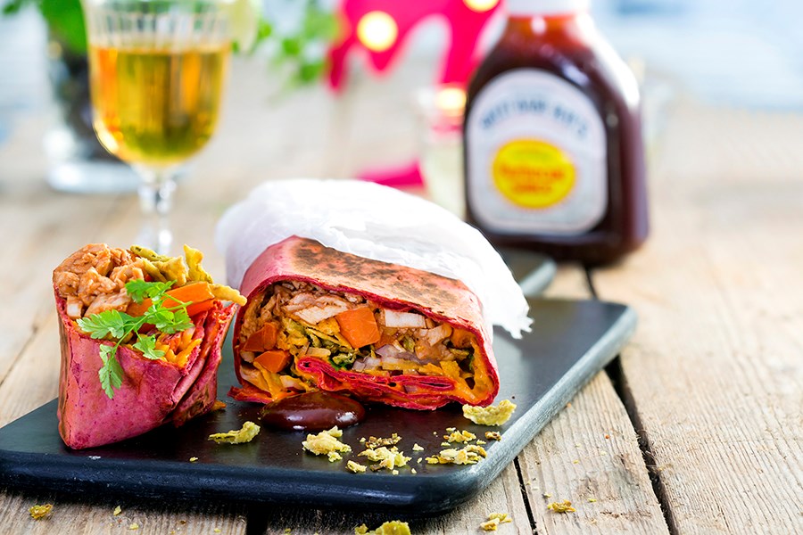 Purple Haze Hot Chicken Pastrami Burrito HaugenGruppen